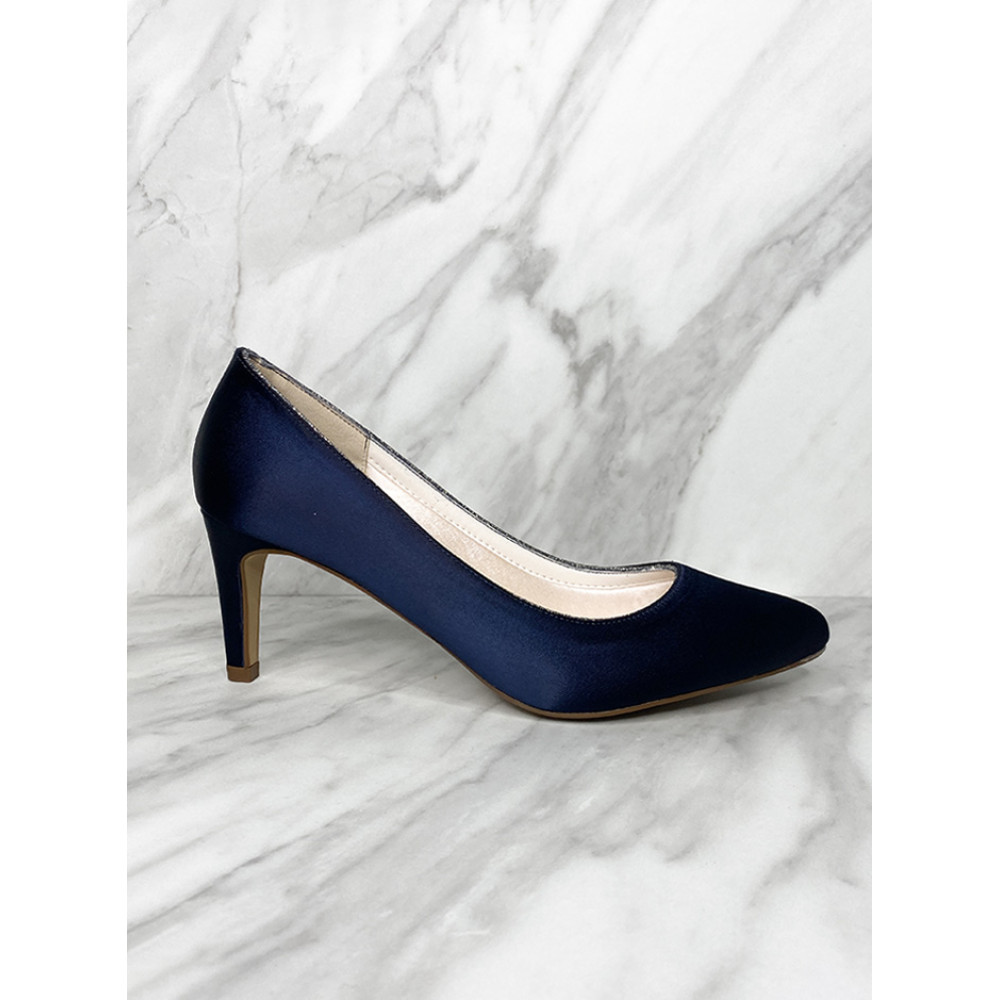 Stella Navy Court Shoe - Heels - Rainbow Shoes by Molly Browns