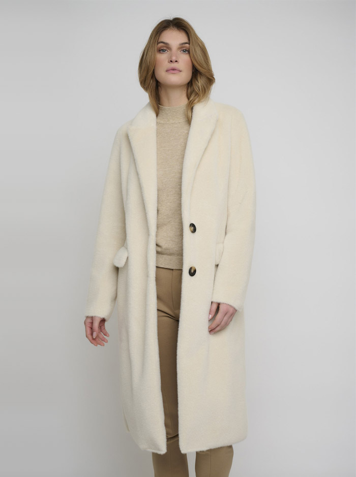 Saami Long Single Breasted Coat (Angora) by Rino & Pelle by Molly Browns
