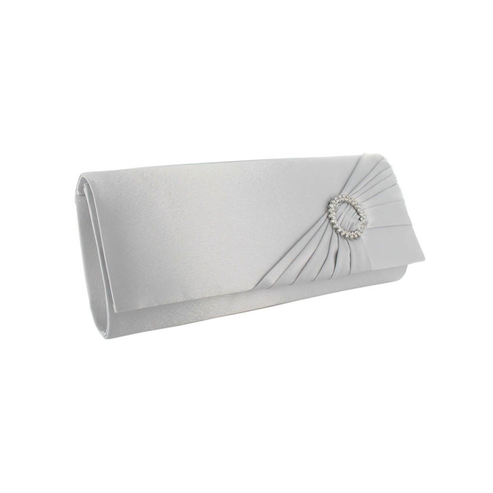 Fancy tricky so Lexus - Nara Clutch Bag (Light Grey/Silver) - Shoes & Bags by Molly Browns
